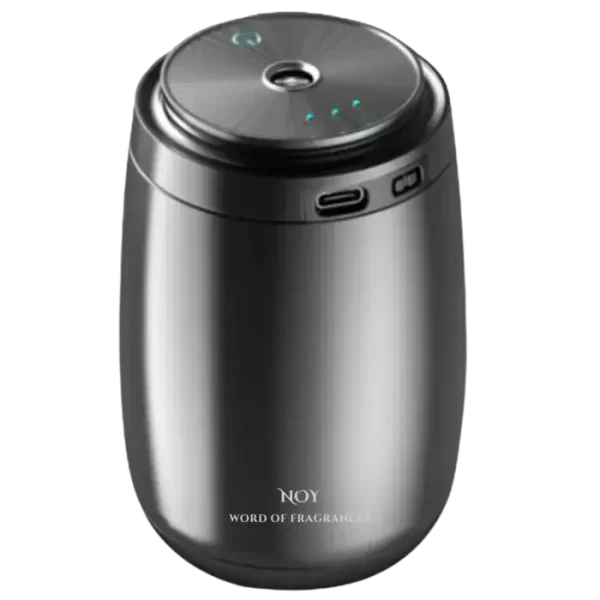 מפיץ ריח חשמלי בעיצוב מודרני בצבע שחור, מתאים לשימוש עם שמנים אתריים.