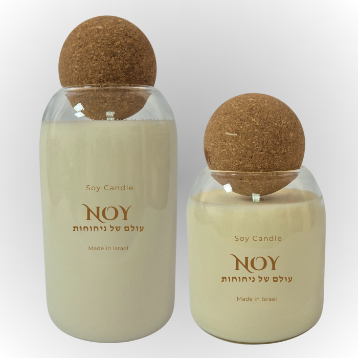 נרות סויה ריחניים בעיצוב מודרני, מושלמים לשיפור האווירה בבית. Made in Israel.