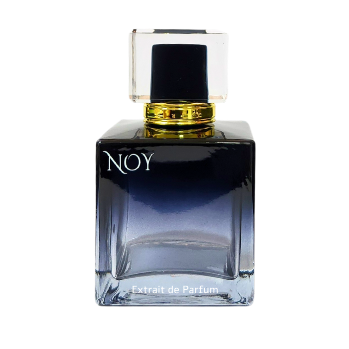 בושם יוניסקס בקבוק בושם מעוצב בצבע כהה עם מכסה שקוף, מתאים לשימוש יומיומי.