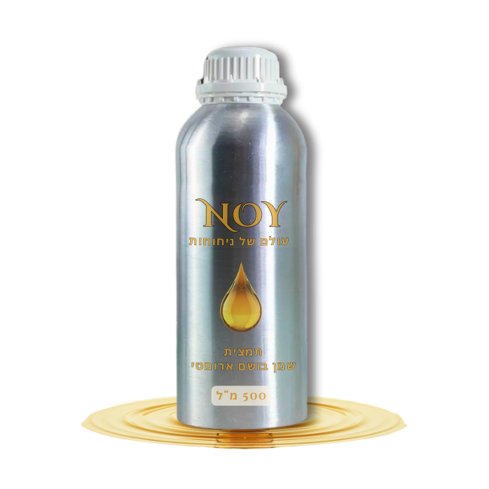 תמצית שמן 500 מל בקבוק שמן ארומטי בנפח 500 מ"ל עם תווית מעוצבת, מתאים למפיצי ריח לבית.